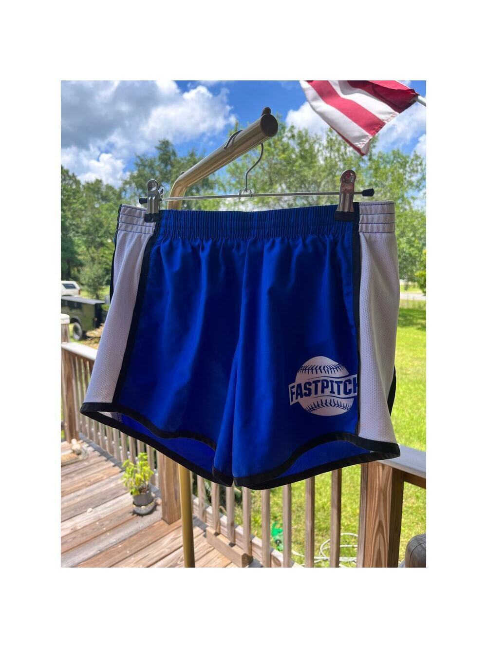 Athletic Shorts Blue White Mesh Panels W - S Augusta
